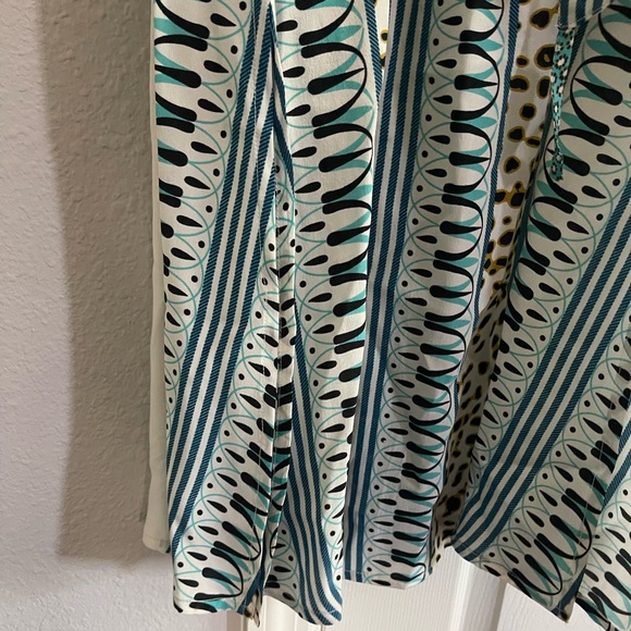 NWT D’Ascoli Maddy Striped Silk midi dress size large w/ waist tie and split hem - Picture 8 of 11